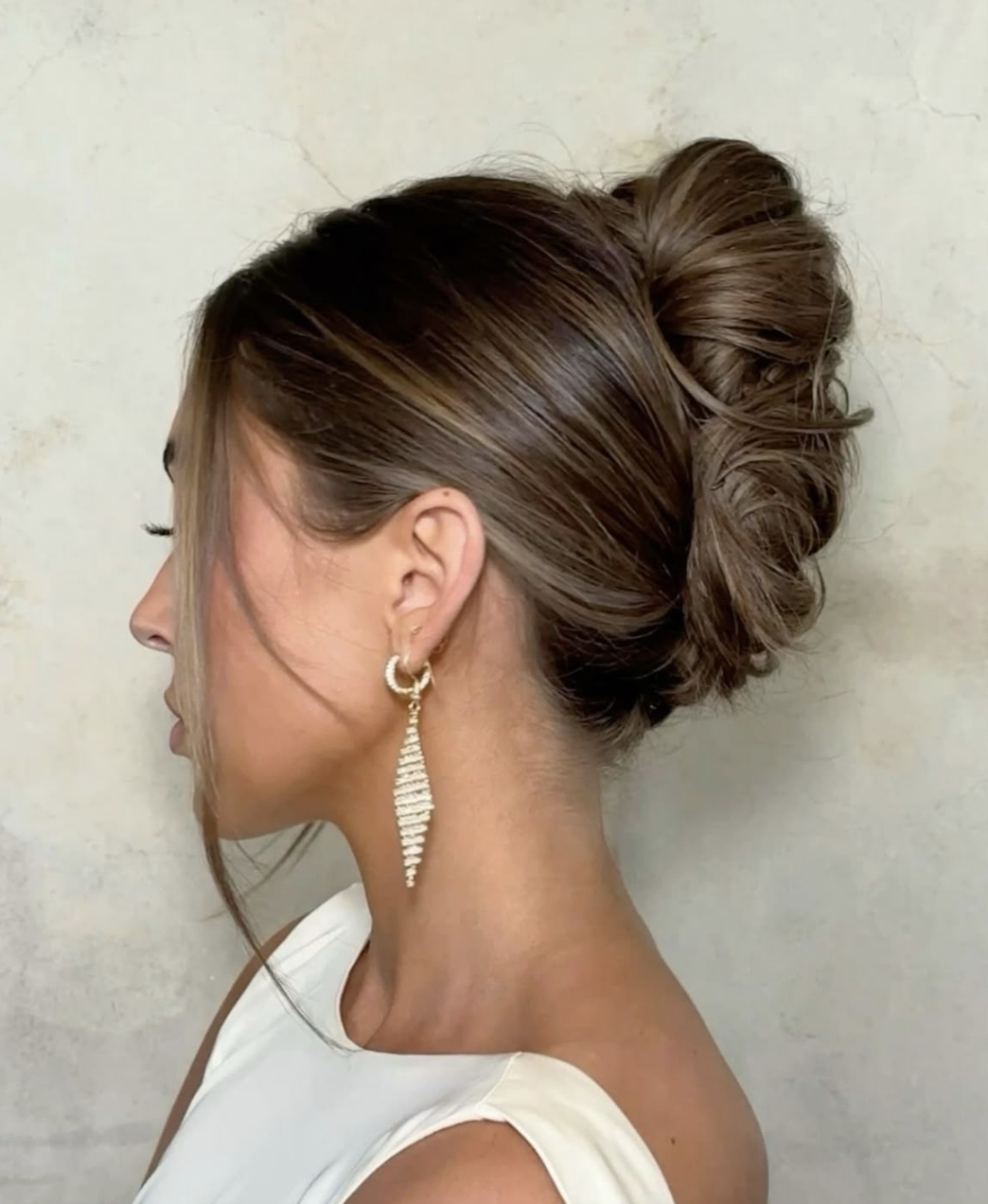 Woman with formal wedding hairstyle